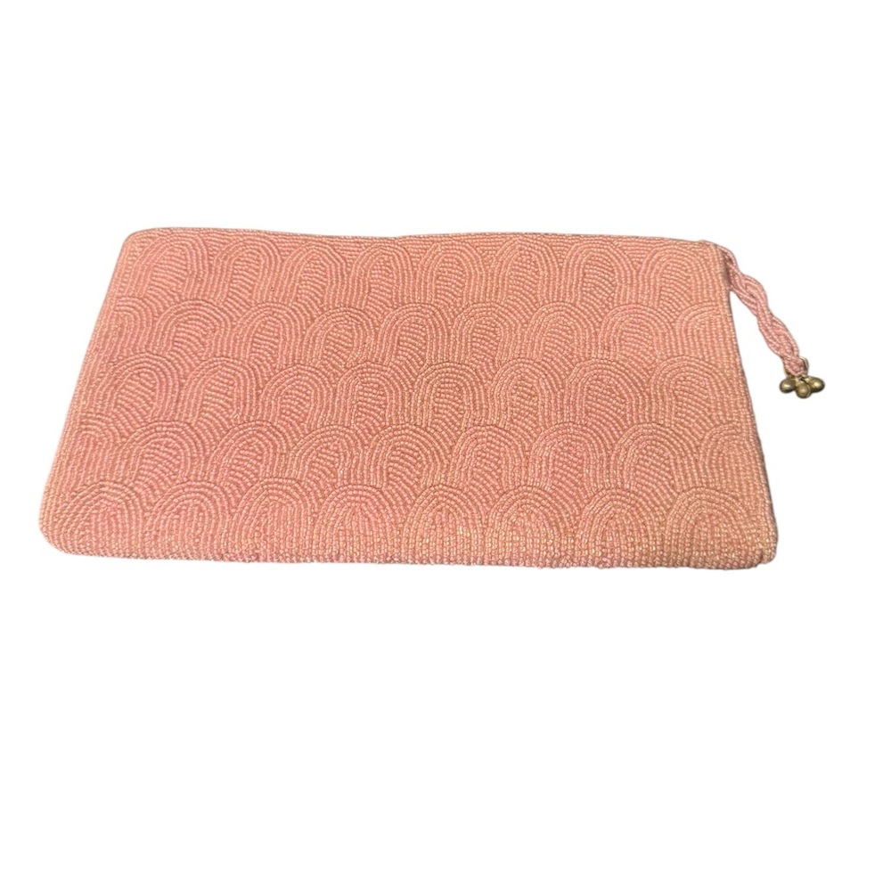 Elegant Pink Seed Beaded Clutch - Picture 3 of 10